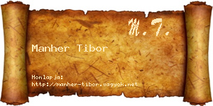 Manher Tibor névjegykártya
